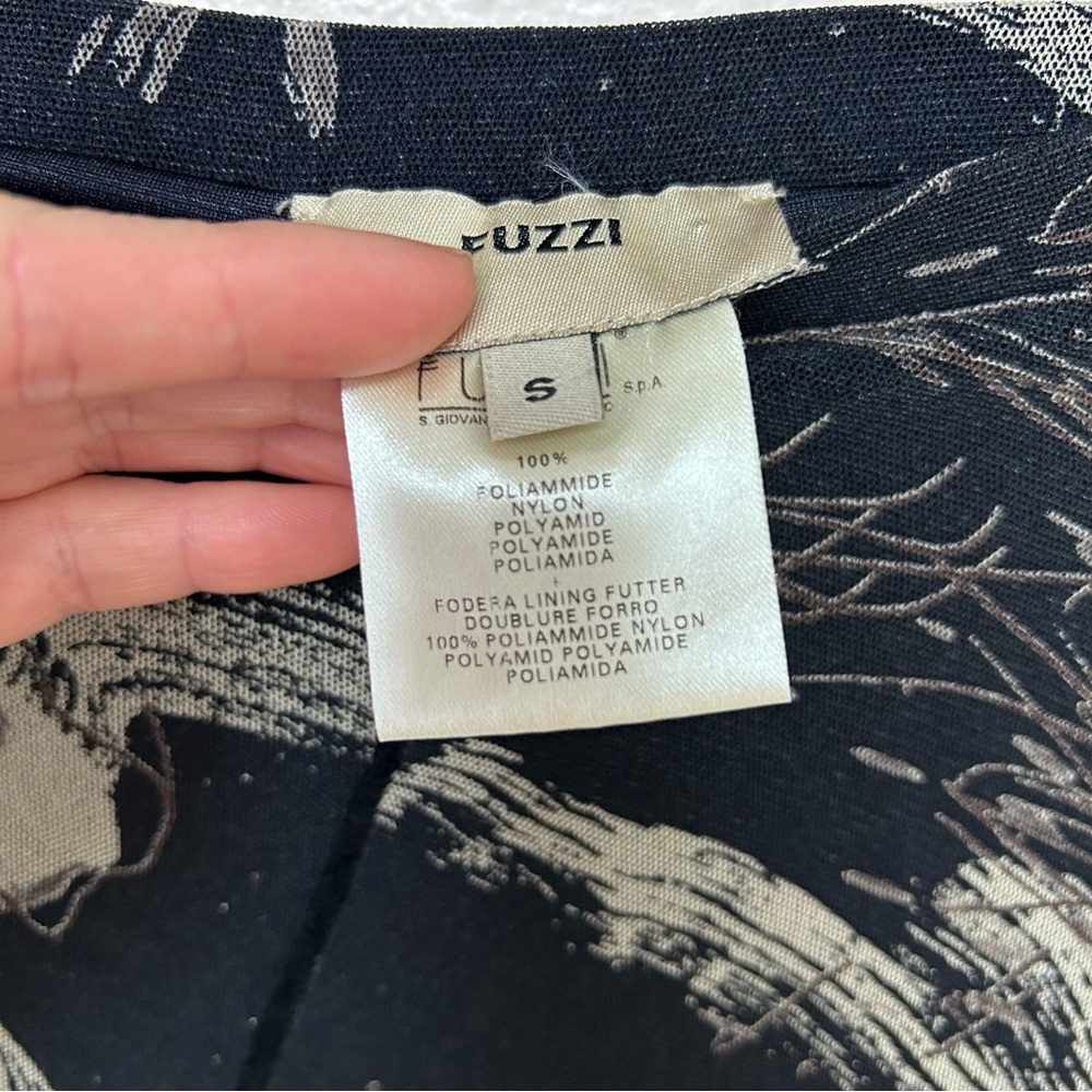 Fuzzy Midi Mesh Polka Dot Abstract Black Skirt - image 6